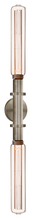  WS327DSNT60CR - Wall Sconce Firenze Vintage Dual Satin Nickel E26 Retro Tube T60 Clear 4W Bulb